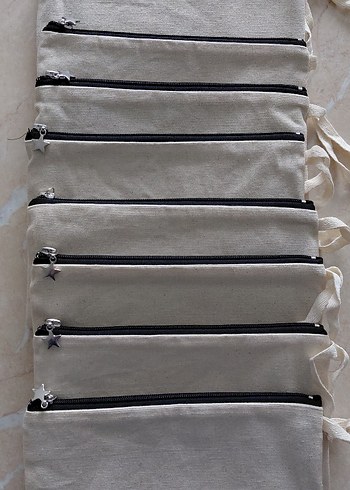 Beyaz Kanvas Kadın Clutch Çanta - Görsel 2