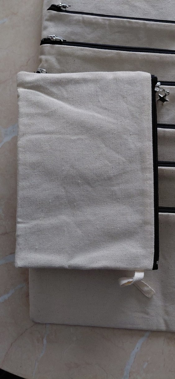 Beyaz Kanvas Kadın Clutch Çanta - Görsel 3