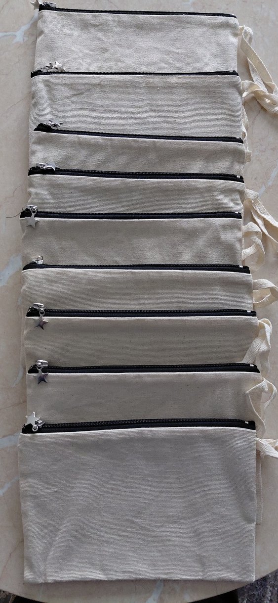 Beyaz Kanvas Kadın Clutch Çanta - Görsel 2