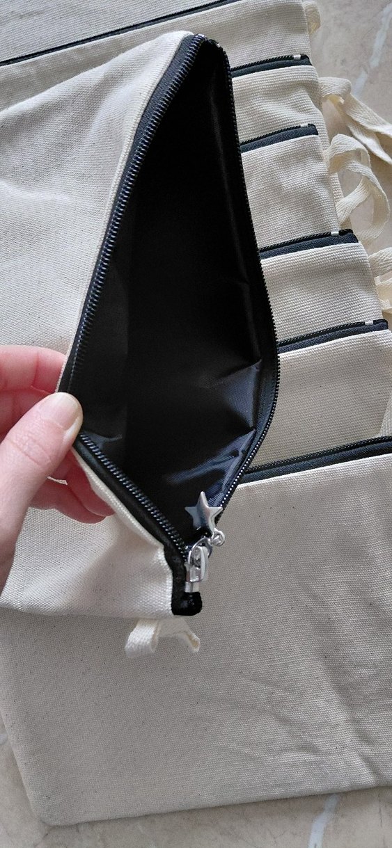 Beyaz Kanvas Kadın Clutch Çanta - Görsel 4