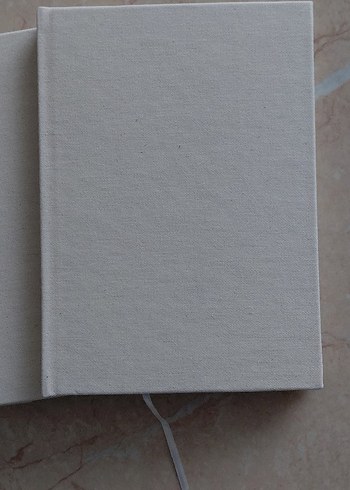 14x20 cm Kanvas Kapaklı Beyaz Defter - Görsel 3