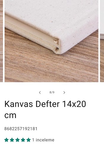 14x20 cm Kanvas Kapaklı Beyaz Defter - Görsel 2