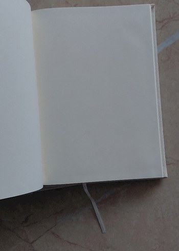 14x20 cm Kanvas Kapaklı Beyaz Defter - Görsel 4