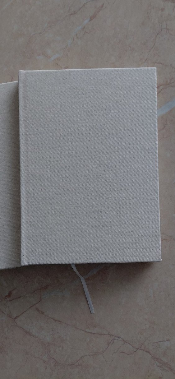 14x20 cm Kanvas Kapaklı Beyaz Defter - Görsel 3