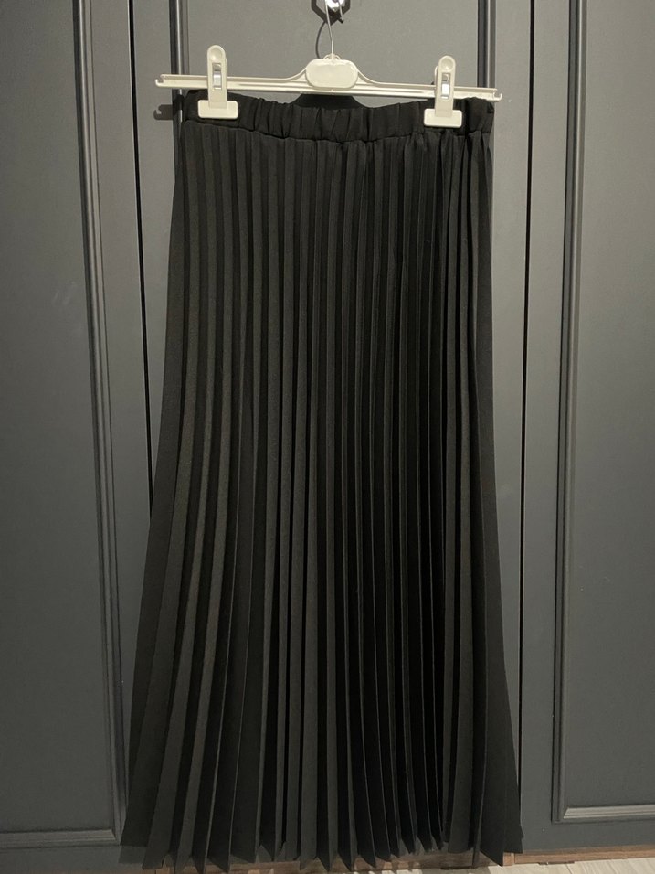 Siyah Pilisoley Piliseli Uzun Kadın Etek Terzi Dükkanı Manuka - Görsel 2