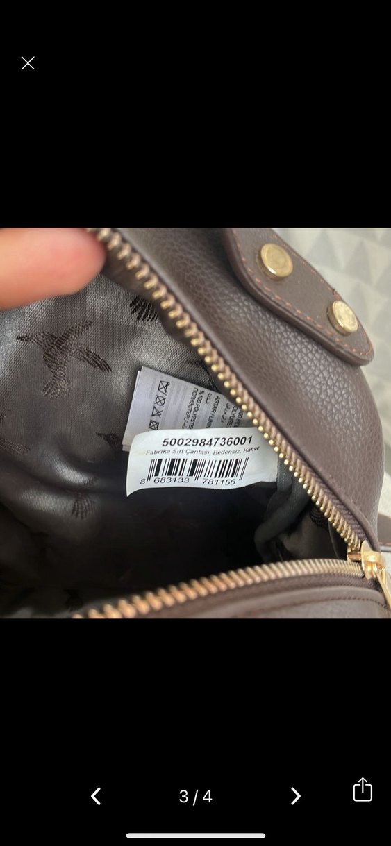 Kahverengi Deri Sırt Çantası 21x22x15 - Görsel 4