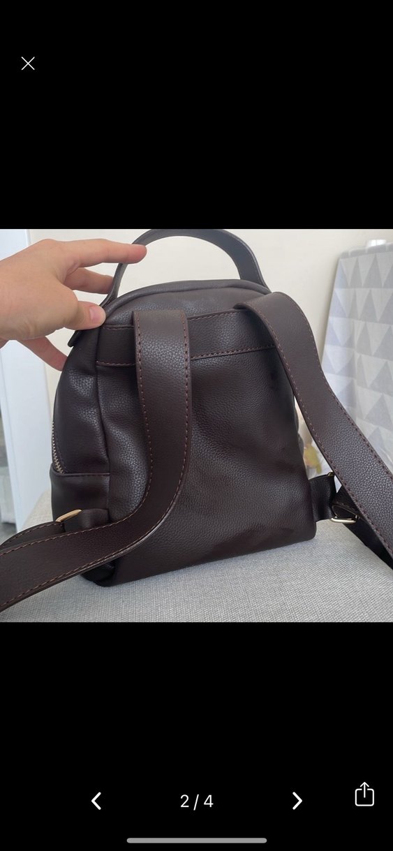 Kahverengi Deri Sırt Çantası 21x22x15 - Görsel 3