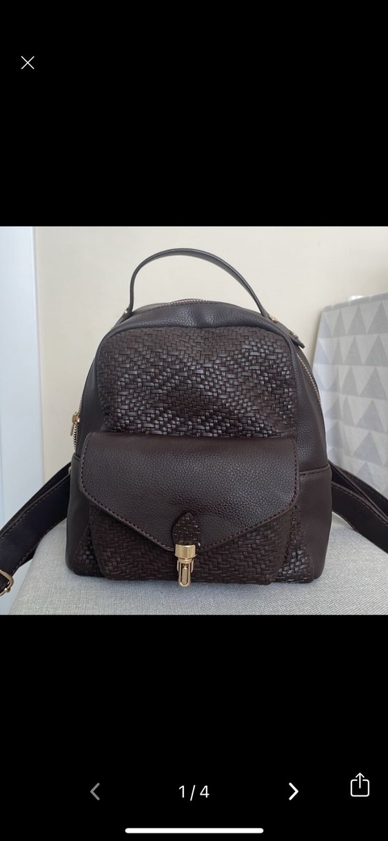 Kahverengi Deri Sırt Çantası 21x22x15 - Görsel 2