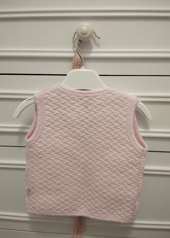 Kız Çocuk Pembe Düğmeli Yelek - Görsel 3