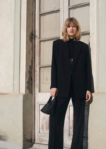 Mango Minimal Siyah Oversize Blazer Ceket