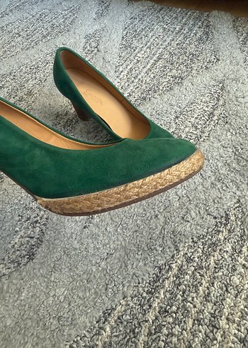 Yeşil Süet Dolgu Topuk Kadın Espadril - Görsel 3