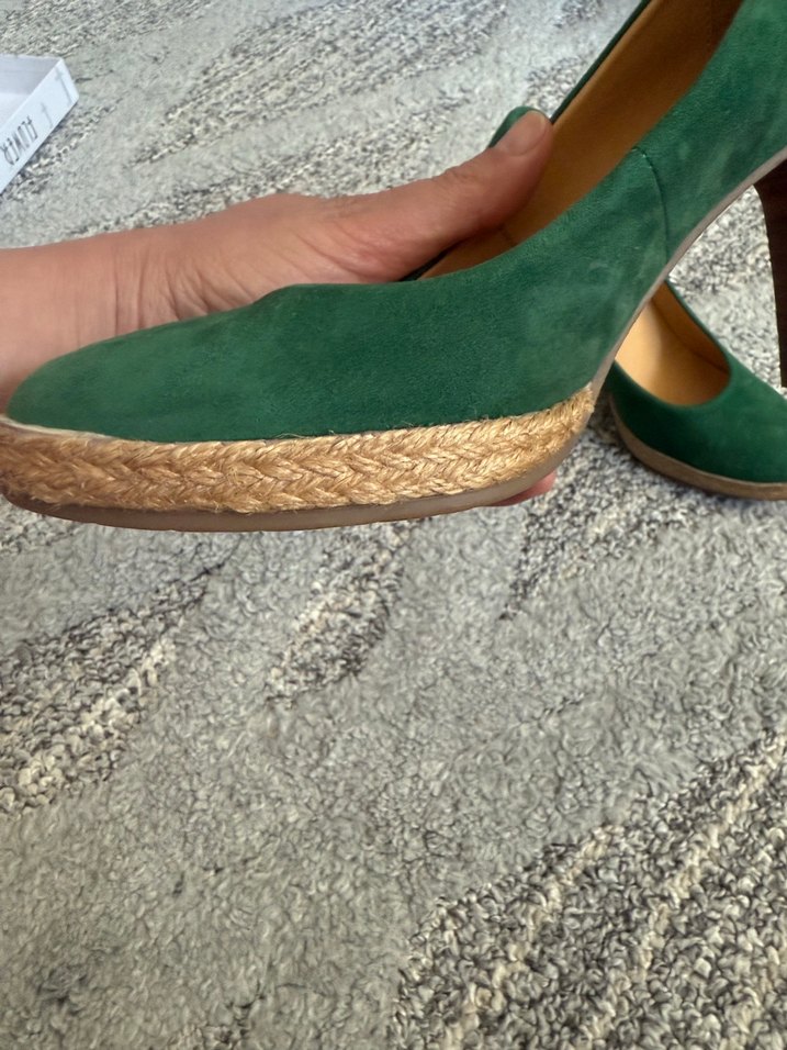 Yeşil Süet Dolgu Topuk Kadın Espadril - Görsel 4