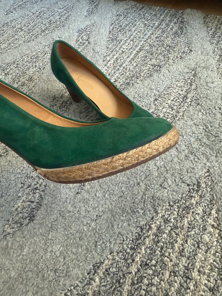 Yeşil Süet Dolgu Topuk Kadın Espadril - Görsel 3