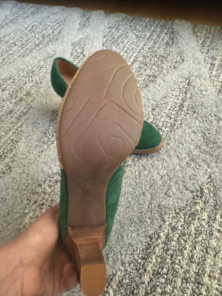 Yeşil Süet Dolgu Topuk Kadın Espadril - Görsel 2