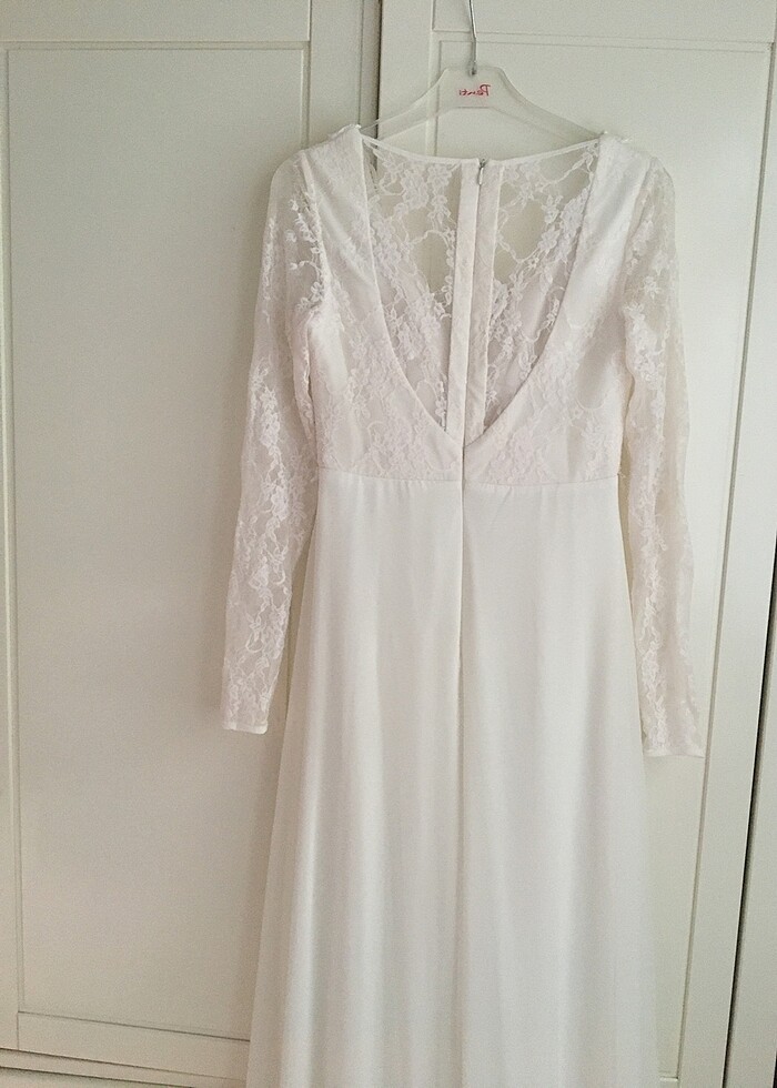 Dantel detaylı elbise - Görsel 4