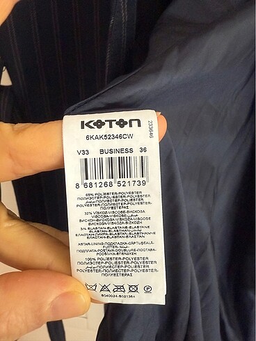 s Beden Koton blazer ceket