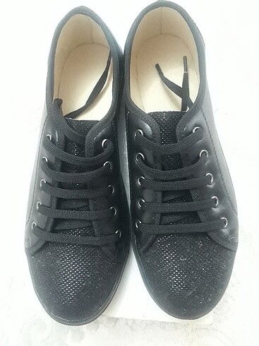 38 Beden siyah Renk Bayan simli ayakkabı 