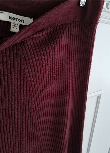 Koton Koton Bordo Triko Midi Etek