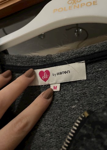 Gri Fermuarlı Kadın Sweatshirt - Görsel 2