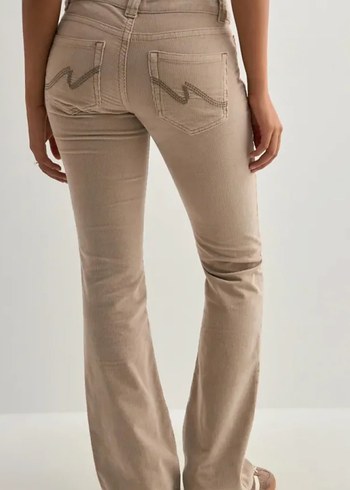 nelly kadife dusuk bel jean - Görsel 6