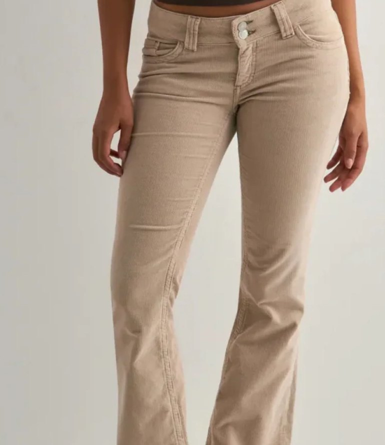 nelly kadife dusuk bel jean - Görsel 3