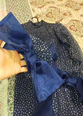 Mavi Payetli Uzun Abiye Elbise - Görsel 2