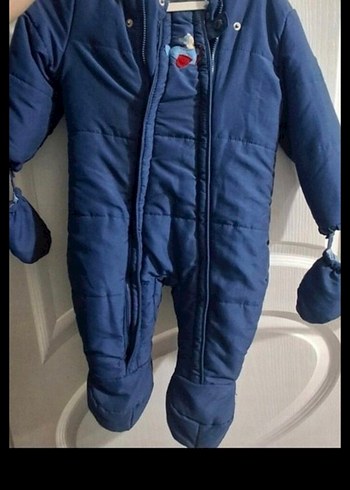 Koyu Mavi Erkek Bebek Peluş Tulum - Görsel 2