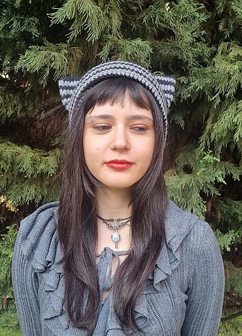 Beden Kedi kulak Kore tarzı Örgü bere