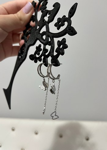 Accessorize ÇELİK|Gri Zincir Detaylı Küpe
