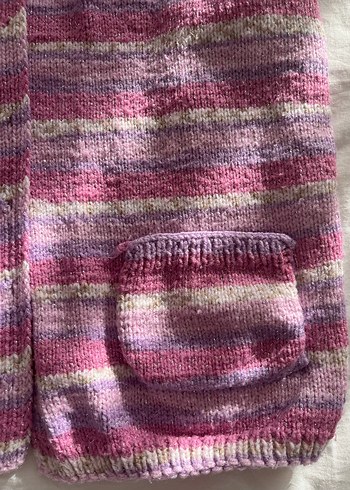 Kız Çocuk El Örgüsü Yelek - Görsel 2