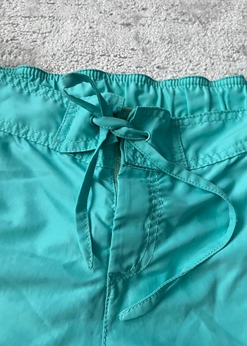 Turkuaz Bel Detaylı Mini Deniz Şortu - Görsel 3