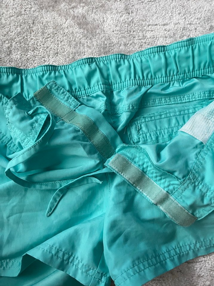 Turkuaz Bel Detaylı Mini Deniz Şortu - Görsel 4