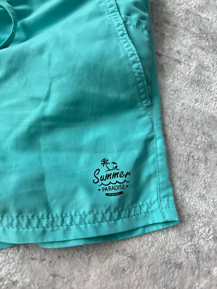 Turkuaz Bel Detaylı Mini Deniz Şortu - Görsel 2