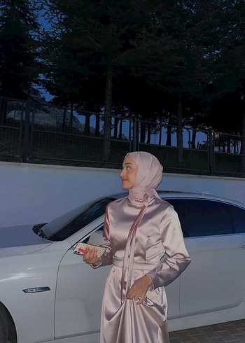 Drapeli Beyaz Uzun Kollu Kadın Abiye - Görsel 2