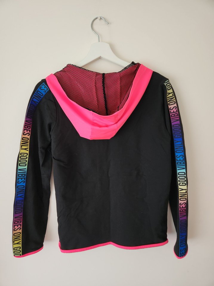 Kız Çocuk Kapüşonlu Fermuarlı Sweatshirt - Görsel 4