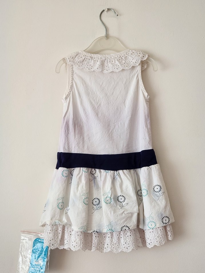 Kız Çocuk Dantelli Pamuklu Elbise - Görsel 5