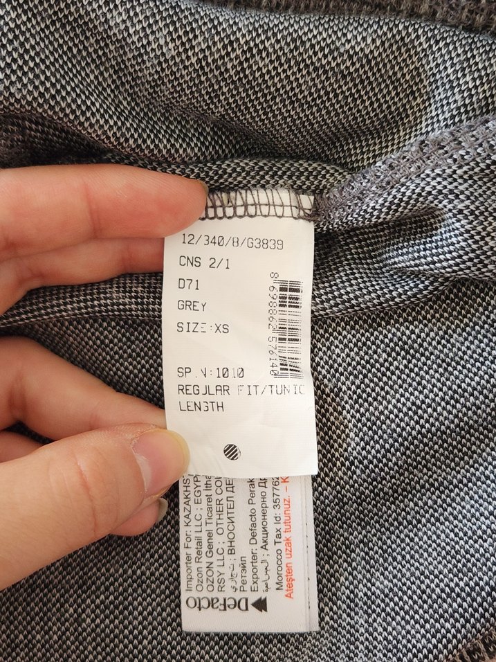 Gri Uzun Kollu Midi Triko Tunik - Görsel 4