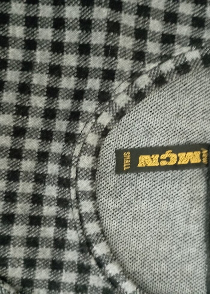 Kareli uzun kol tişört  - Görsel 3