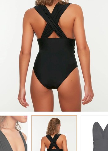 Trendyolmilla Siyah Drapeli Kadın Mayo - Görsel 2