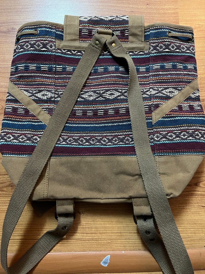 Bohem Tarzı Kahverengi Sırt Çantası - Görsel 3