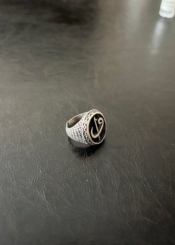 Elif Vav İşlemeli Gümüş Erkek Yüzük - Görsel 2