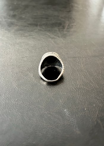 Elif Vav İşlemeli Gümüş Erkek Yüzük - Görsel 4