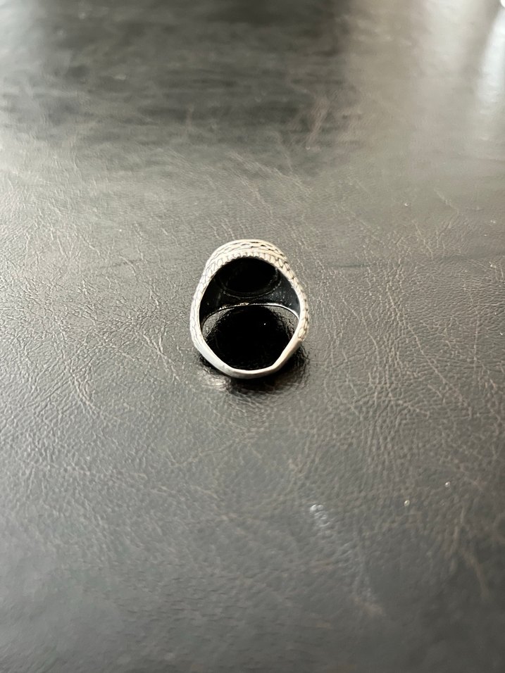 Elif Vav İşlemeli Gümüş Erkek Yüzük - Görsel 4