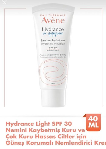 Avene Hydrance Light Nemlendirici Krem