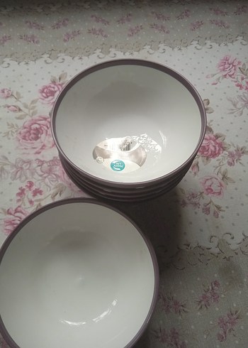 Beden Mor Beyaz Puantiyeli 6'lı Kase Seti