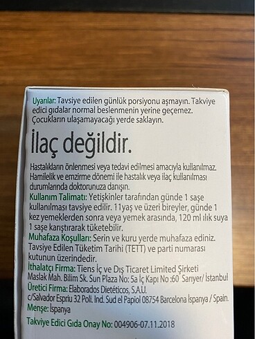 diğer Beden Tiens kalsiyum tozu