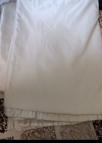 Taç Beyaz Parlak Düz güneşlik perde