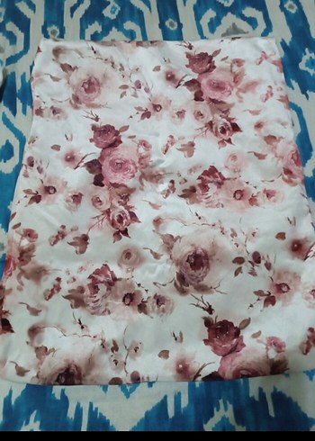 Pembe Çiçek Desenli yastık kırlent kılıfı
