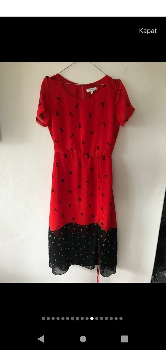 Kırmızı Drapeli Elbise - Görsel 4