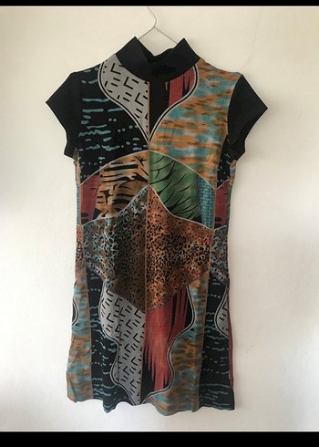 Desenli Bohem Elbise - Görsel 6